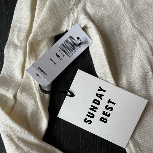 Aritzia Sunday Best Argo Cashmere Silk Sweater shirt XXS XS Sold Out $78 Wilfred - Picture 2 of 6